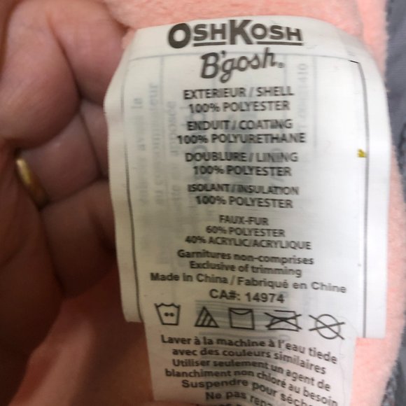 Oshkosh B'Gosh Gray Pink Snowsuit Size 12 months - Picture 8 of 8